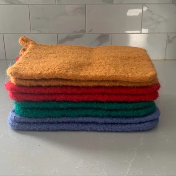 Colorful Felted Wool Potholders/Trivets - Picture 2 of 6